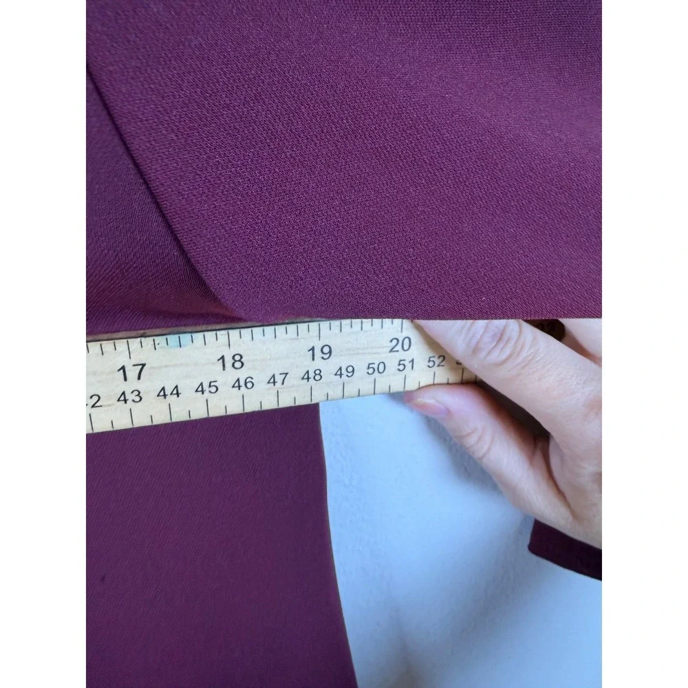 Amanda Uprichard Womens Shift Dress V-Neck 3/4 Sleeve Burgundy Size L